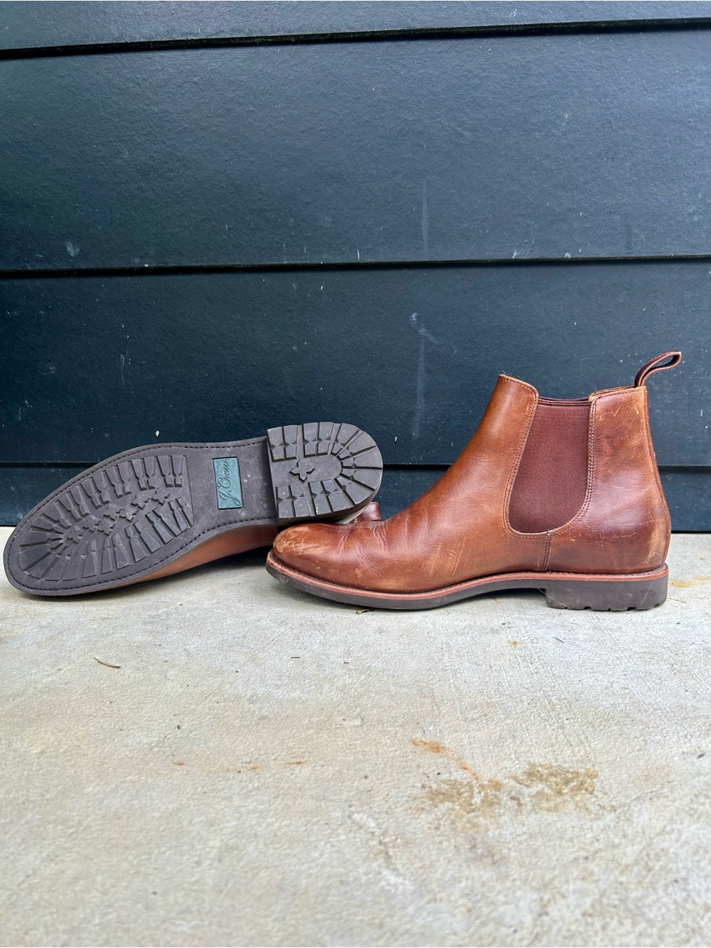 Men’s J.Crew Brown Leather Chelsea Boot 10 ½ - Picture 4 of 6